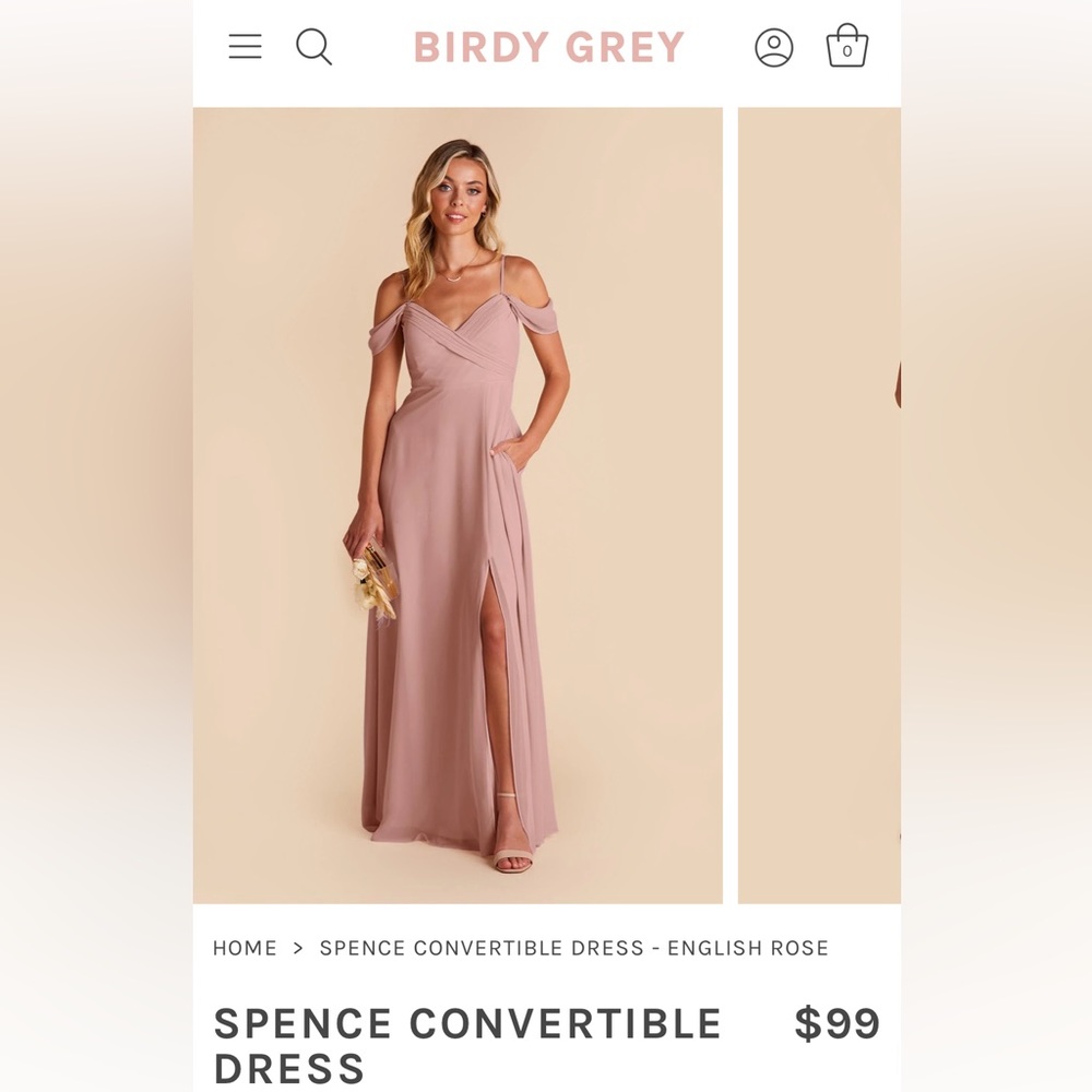 Spence Convertible Birdy Grey Dress (Dusty Rose)